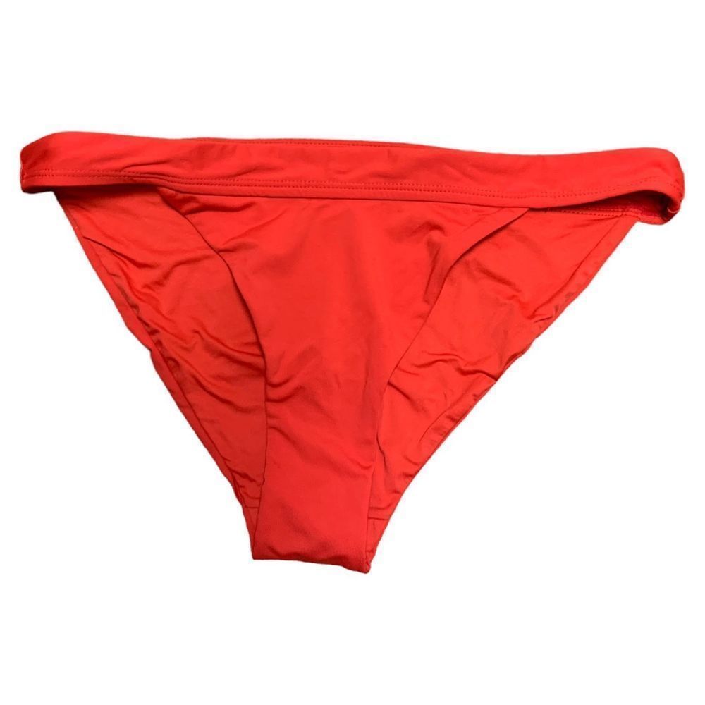 Andie, Women’s The Banded Cheeky Bikini Bottoms, Red, Large, NWT